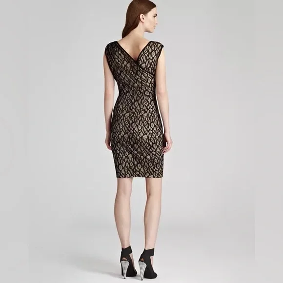 REISS Alma Gathered Lace Dress - Picture 2 of 6